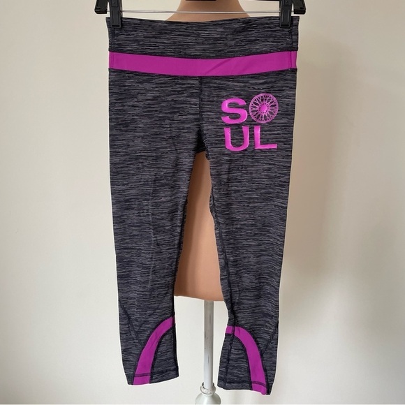Lululemon Soul Cycle Run Inspire Crop II Space Dye Ultra Violet Leggings Size 4 - Picture 4 of 10